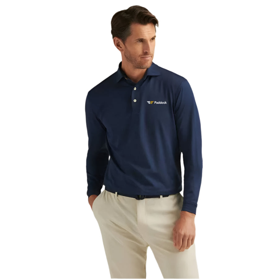 Peter Millar Men's Solid Long Sleeve Performance Polo