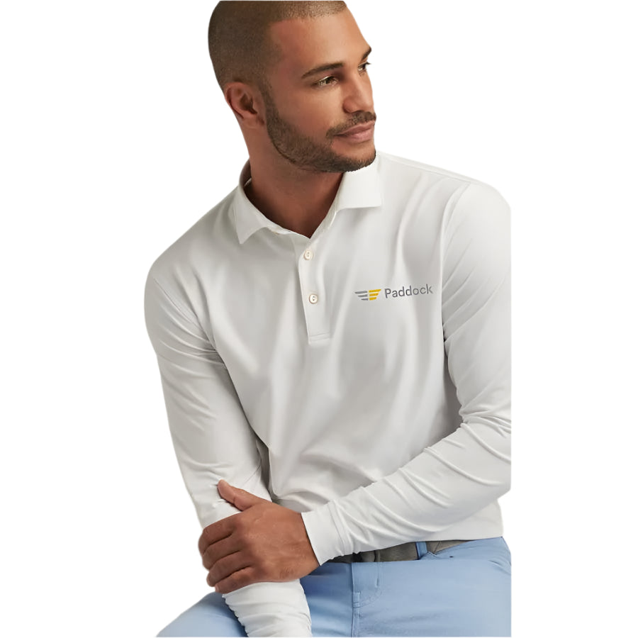 Peter Millar Men's Solid Long Sleeve Performance Polo